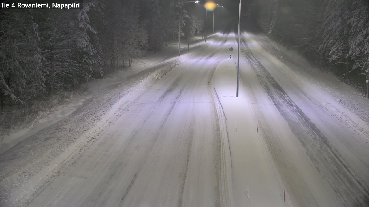 Weather Camera Image Väg 4 Rovaniemi, Polar cirke, Rovaniemi, Lappi