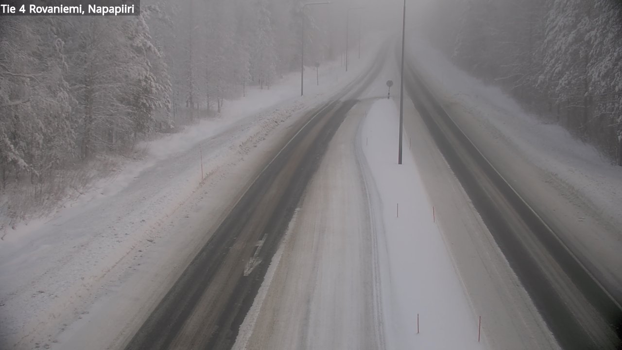 Weather Camera Image Väg 4 Rovaniemi, Polar cirke, Rovaniemi, Lappi