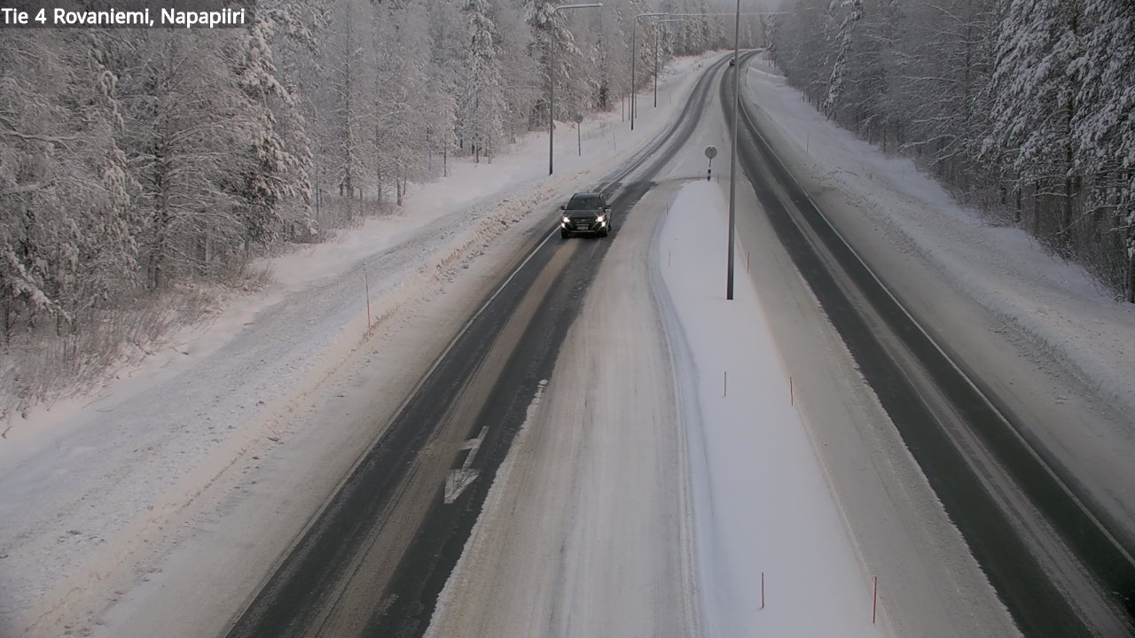 Weather Camera Image Väg 4 Rovaniemi, Polar cirke, Rovaniemi, Lappi