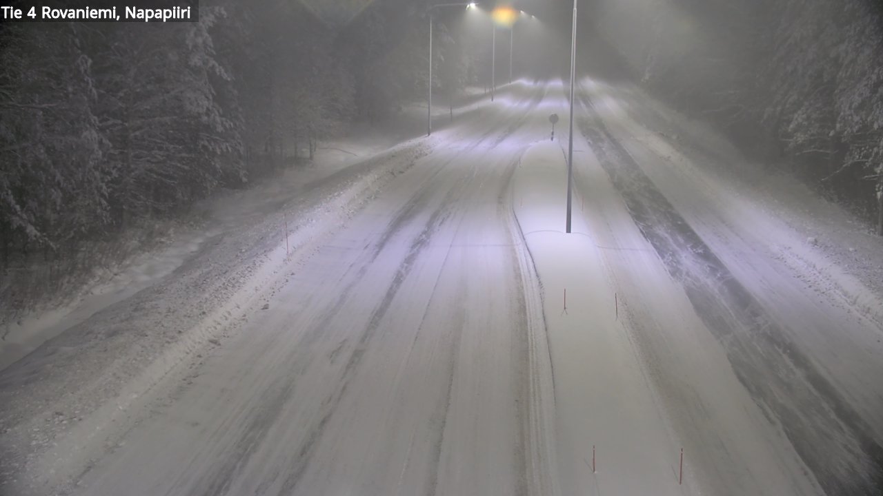 Weather Camera Image Väg 4 Rovaniemi, Polar cirke, Rovaniemi, Lappi