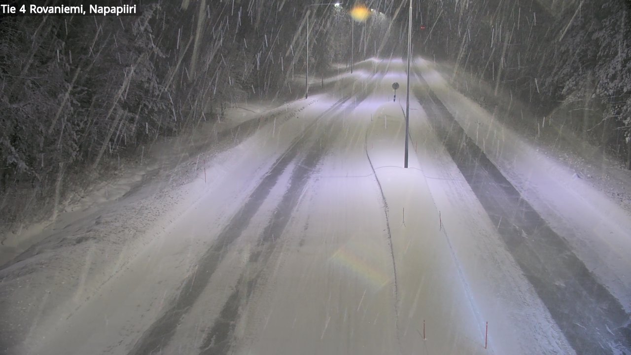 Weather Camera Image Väg 4 Rovaniemi, Polar cirke, Rovaniemi, Lappi