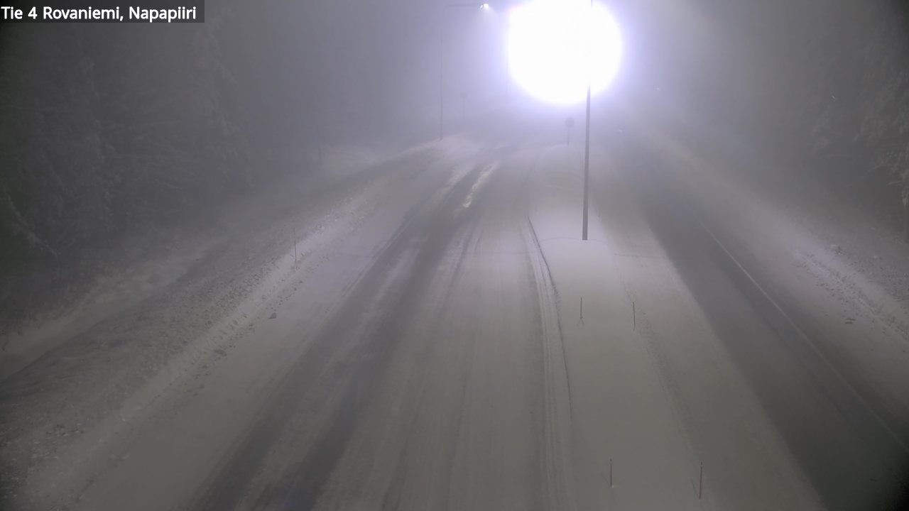 Weather Camera Image Väg 4 Rovaniemi, Polar cirke, Rovaniemi, Lappi