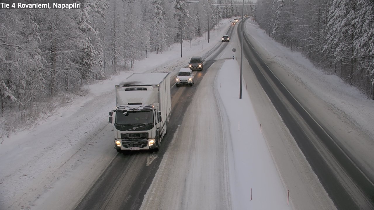 Weather Camera Image Väg 4 Rovaniemi, Polar cirke, Rovaniemi, Lappi