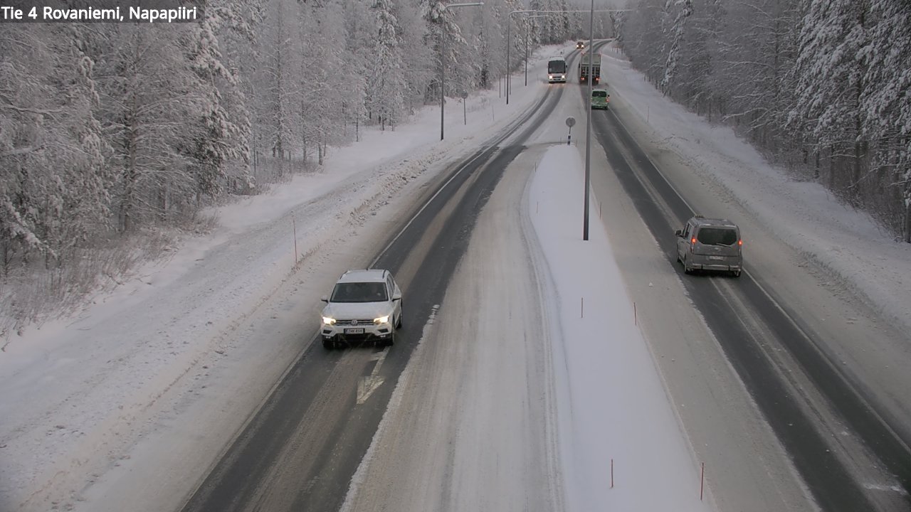 Weather Camera Image Väg 4 Rovaniemi, Polar cirke, Rovaniemi, Lappi