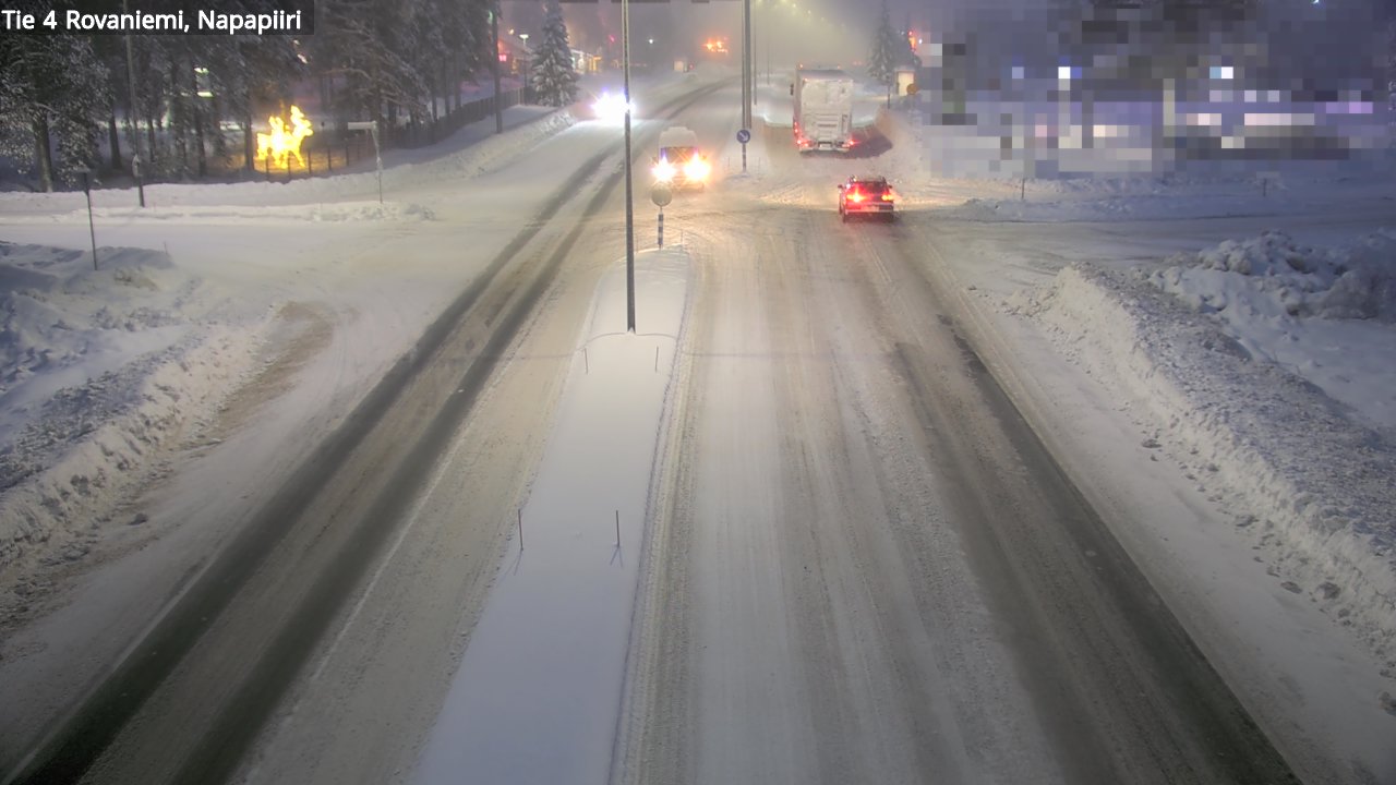 Weather Camera Image Väg 4 Rovaniemi, Polar cirke, Rovaniemi, Lappi