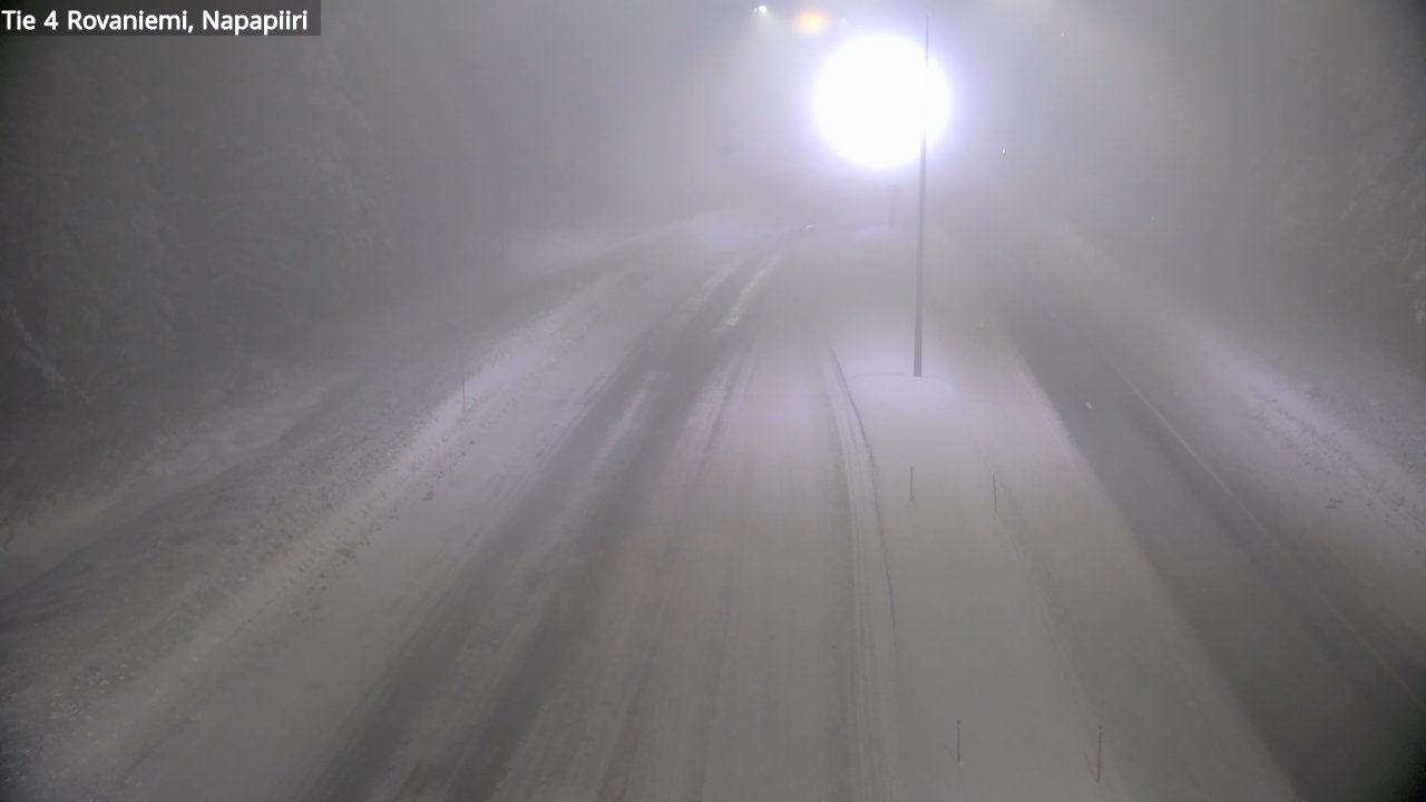 Weather Camera Image Väg 4 Rovaniemi, Polar cirke, Rovaniemi, Lappi