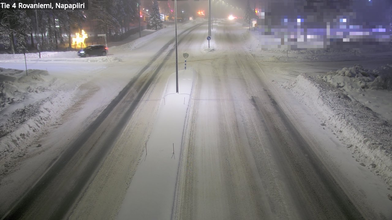 Weather Camera Image Väg 4 Rovaniemi, Polar cirke, Rovaniemi, Lappi