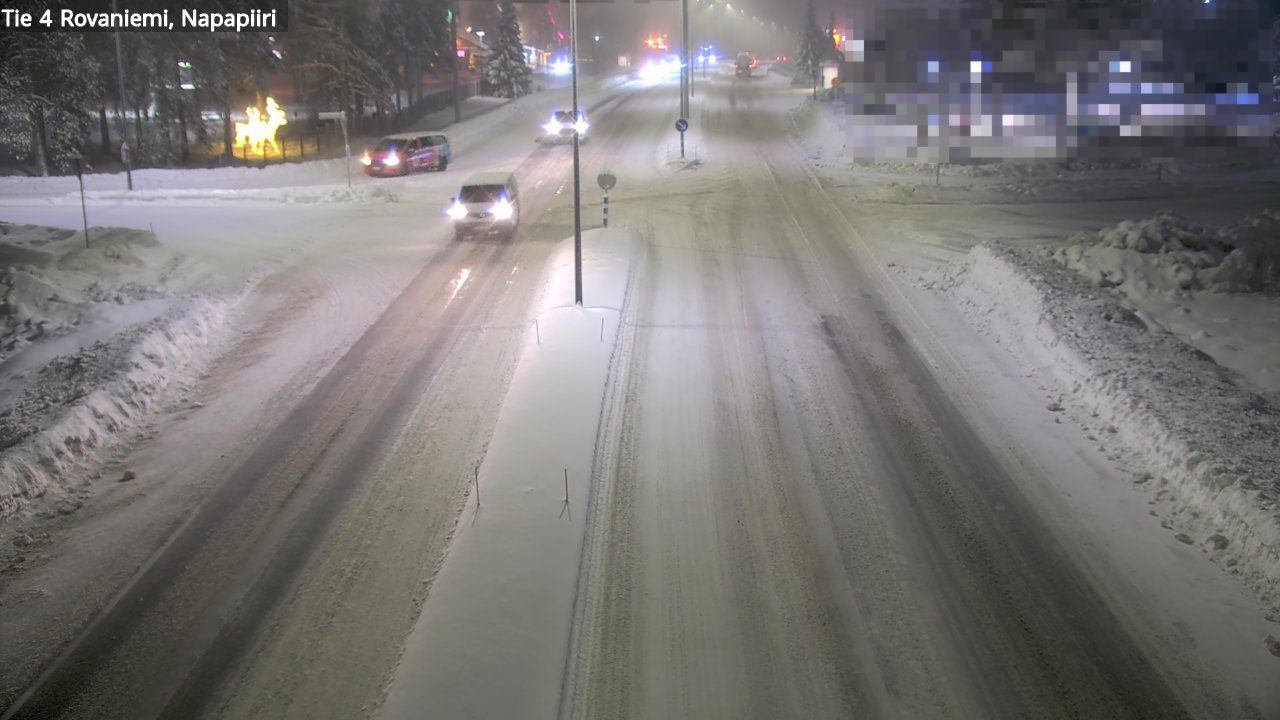 Weather Camera Image Väg 4 Rovaniemi, Polar cirke, Rovaniemi, Lappi