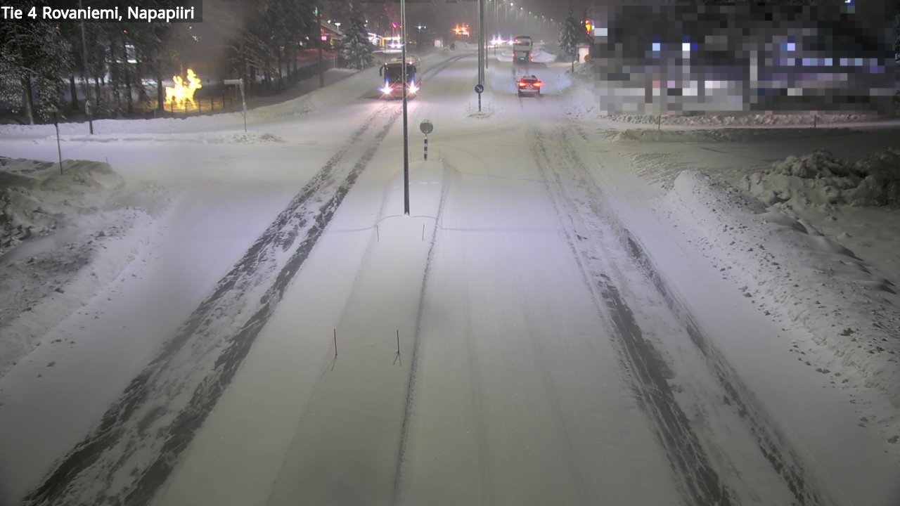 Weather Camera Image Väg 4 Rovaniemi, Polar cirke, Rovaniemi, Lappi
