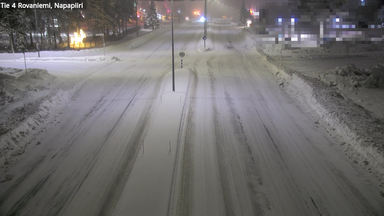 Weather Camera Image Väg 4 Rovaniemi, Polar cirke, Rovaniemi, Lappi