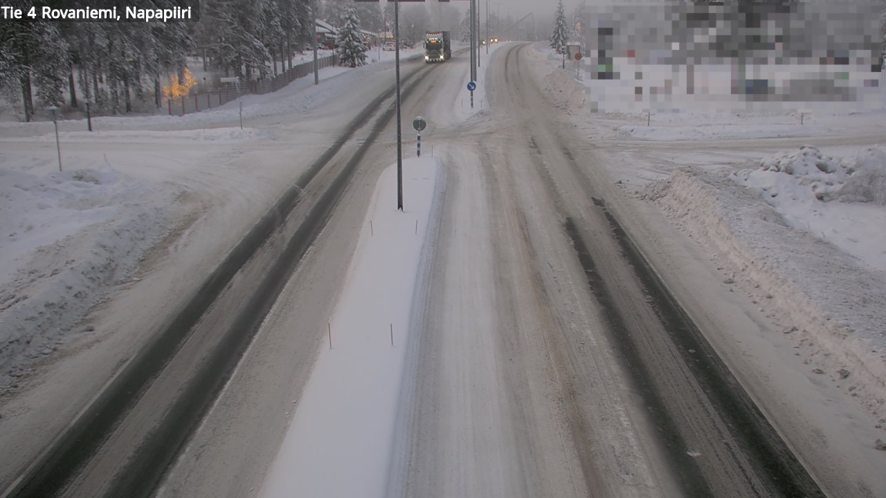 Weather Camera Image Väg 4 Rovaniemi, Polar cirke, Rovaniemi, Lappi