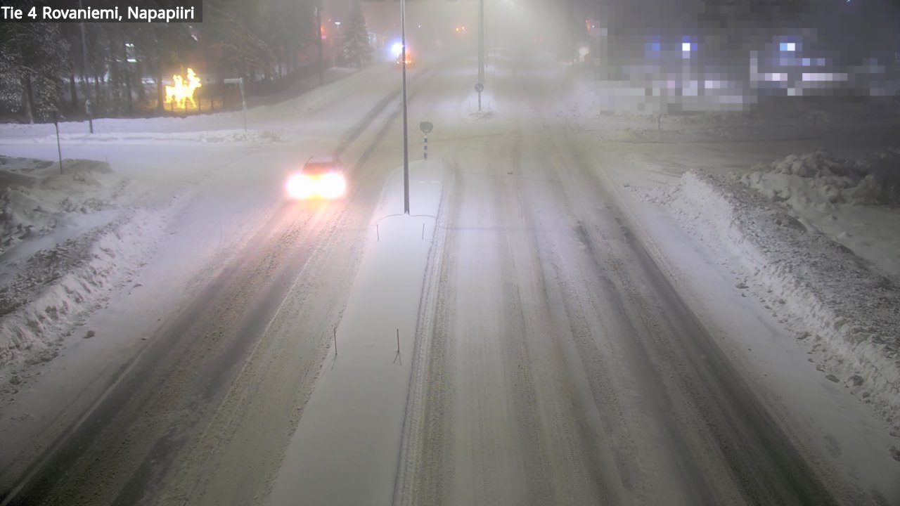 Weather Camera Image Väg 4 Rovaniemi, Polar cirke, Rovaniemi, Lappi
