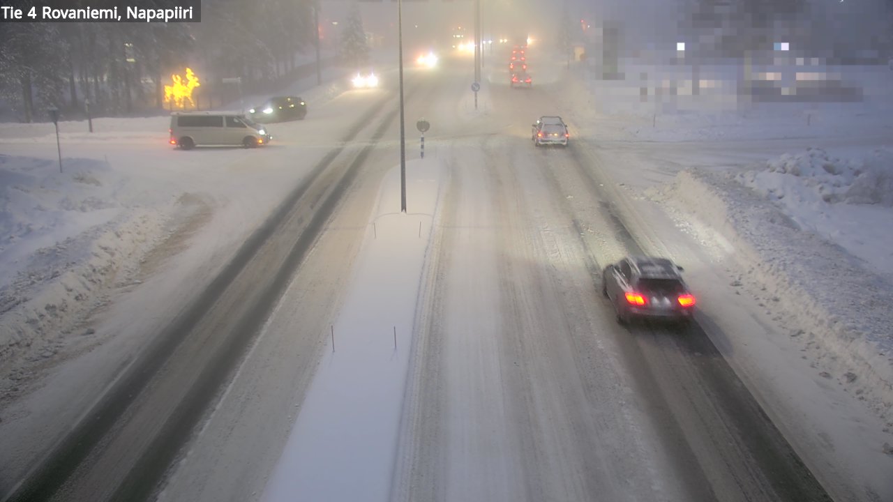 Weather Camera Image Väg 4 Rovaniemi, Polar cirke, Rovaniemi, Lappi