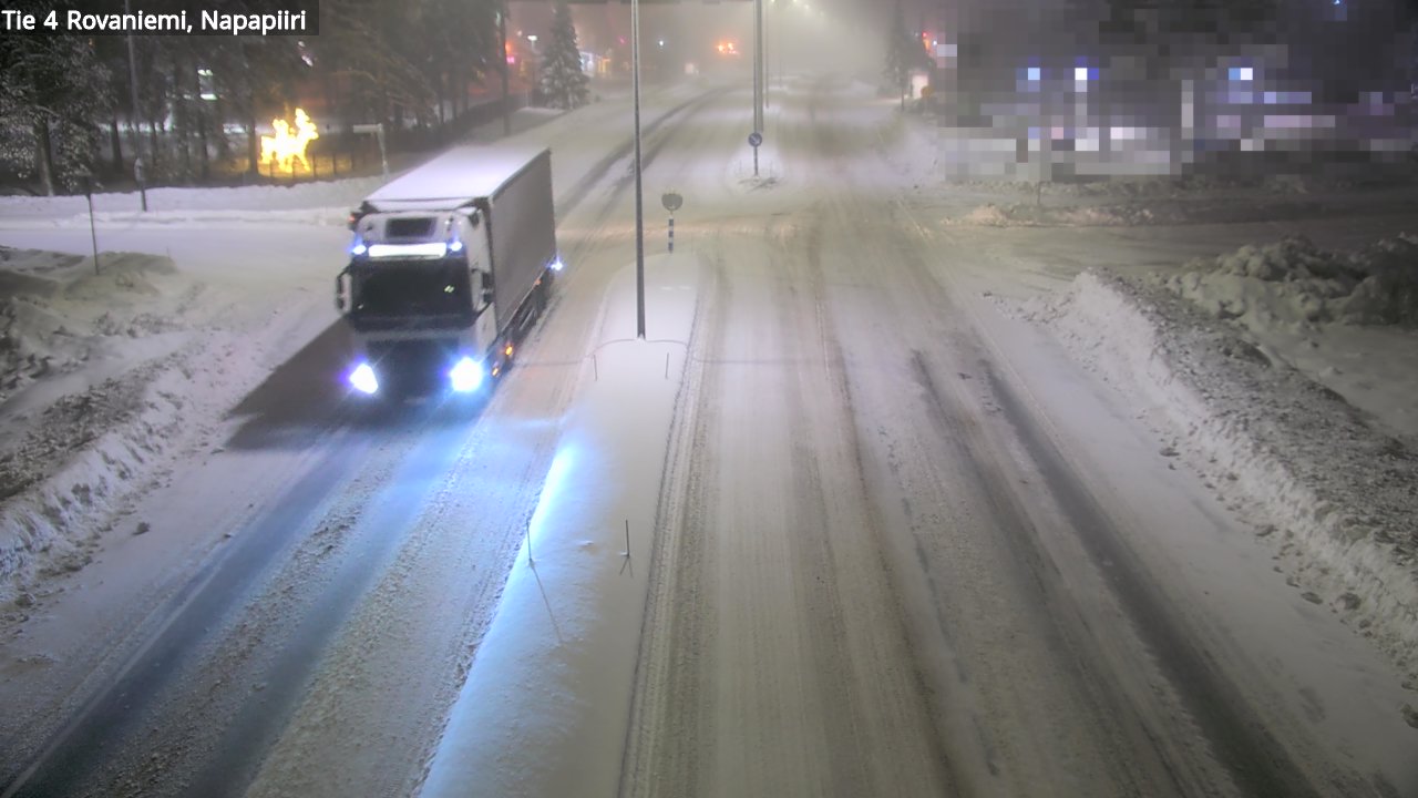 Weather Camera Image Väg 4 Rovaniemi, Polar cirke, Rovaniemi, Lappi