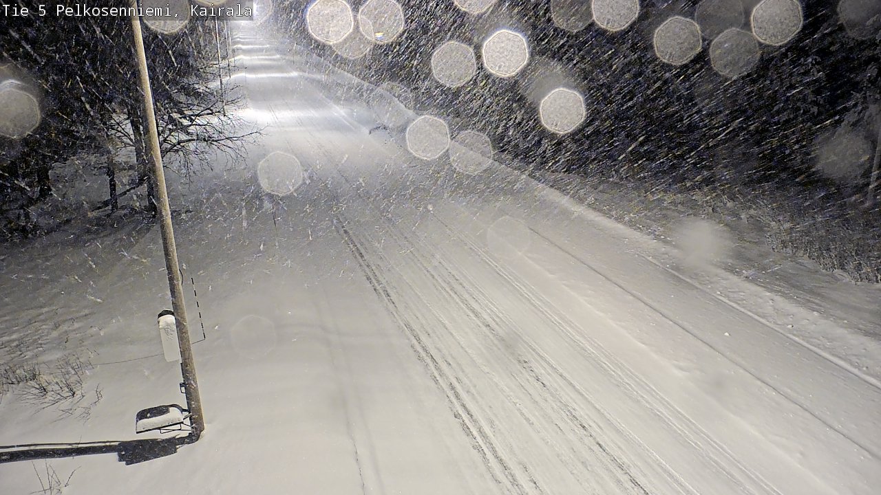 Weather Camera Image Road 5 Pelkosenniemi, Kairala, Pelkosenniemi, Lappi