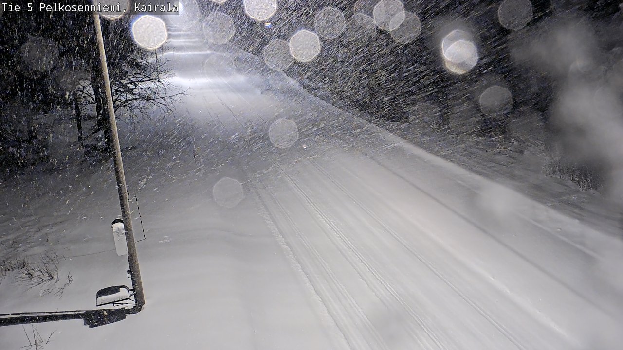 Weather Camera Image Road 5 Pelkosenniemi, Kairala, Pelkosenniemi, Lappi