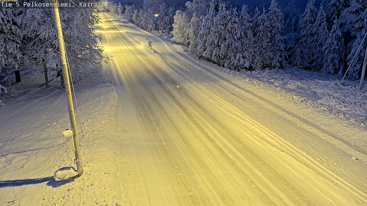 Weather Camera Image Road 5 Pelkosenniemi, Kairala, Pelkosenniemi, Lappi