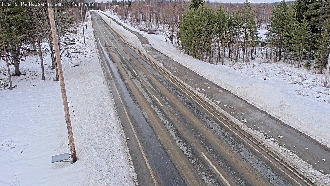Weather Camera Image Väg 5 Pelkosenniemi, Kairala, Pelkosenniemi, Lappi