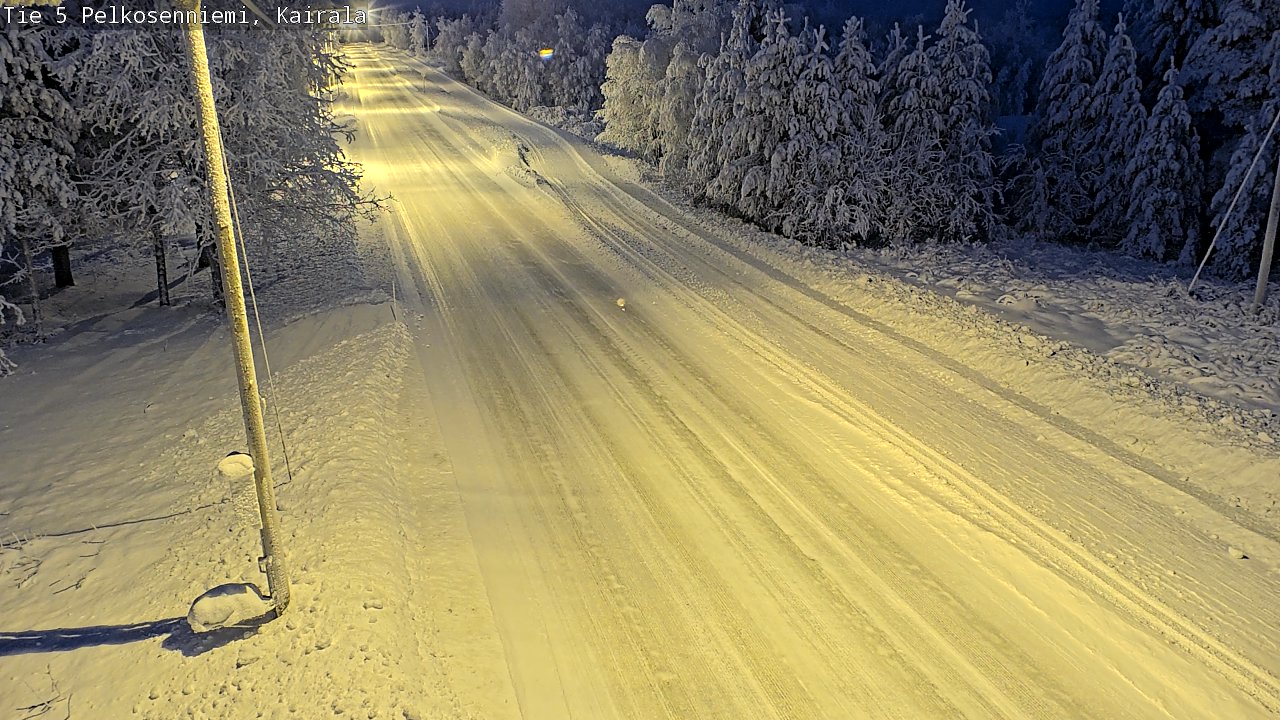 Weather Camera Image Road 5 Pelkosenniemi, Kairala, Pelkosenniemi, Lappi