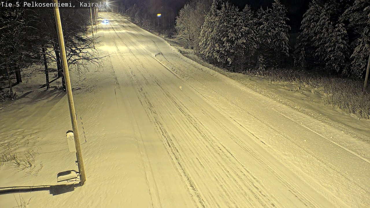 Weather Camera Image Road 5 Pelkosenniemi, Kairala, Pelkosenniemi, Lappi