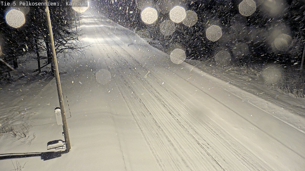 Weather Camera Image Road 5 Pelkosenniemi, Kairala, Pelkosenniemi, Lappi