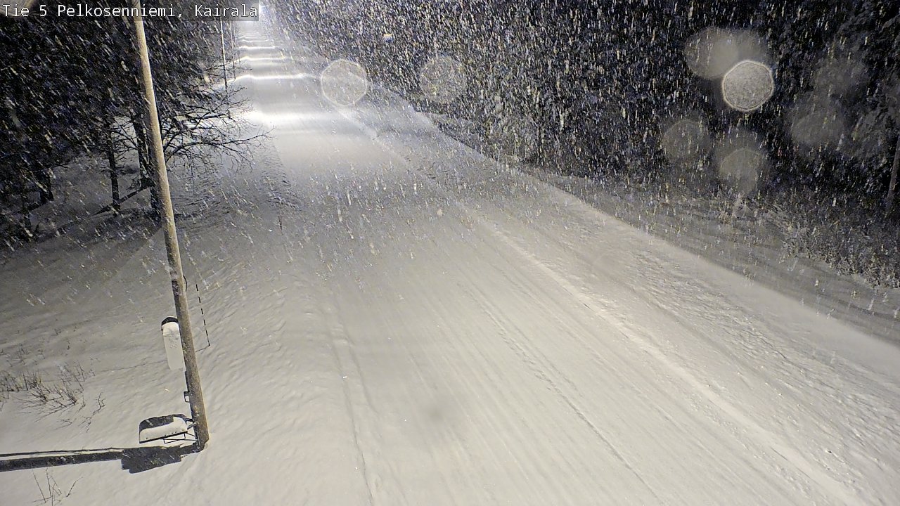 Weather Camera Image Road 5 Pelkosenniemi, Kairala, Pelkosenniemi, Lappi