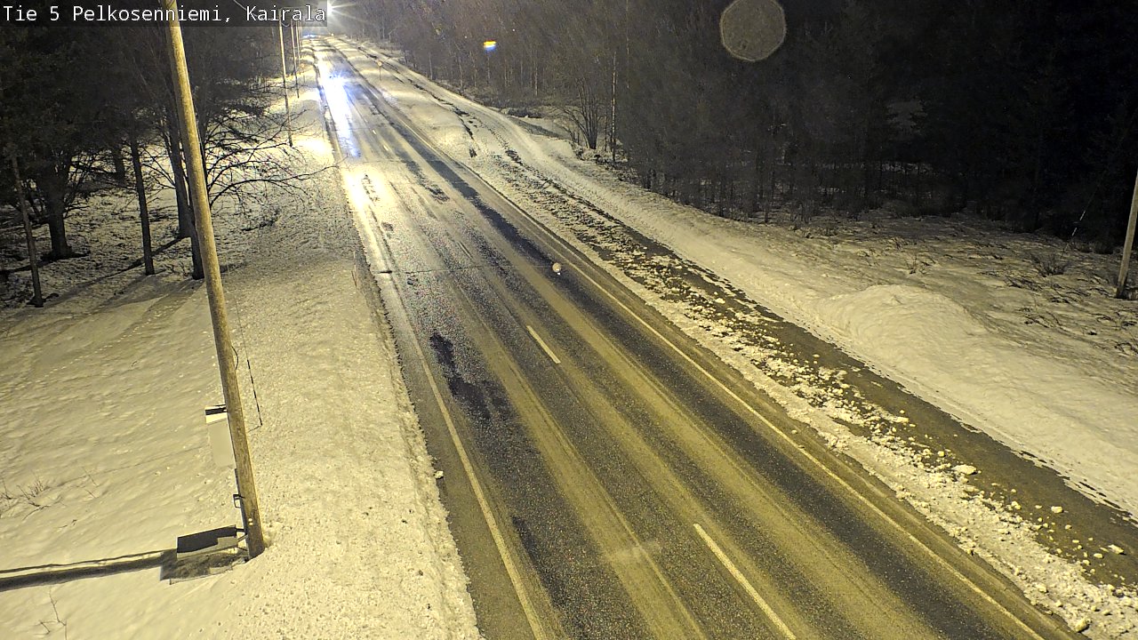 Weather Camera Image Väg 5 Pelkosenniemi, Kairala, Pelkosenniemi, Lappi