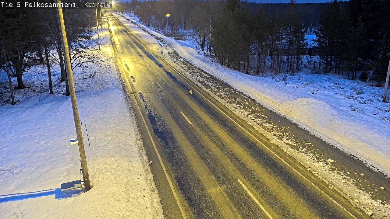 Weather Camera Image Väg 5 Pelkosenniemi, Kairala, Pelkosenniemi, Lappi