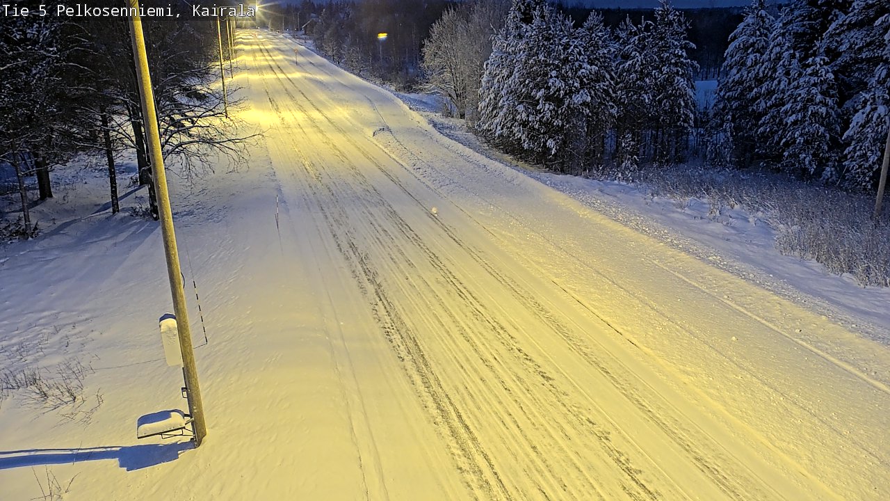Weather Camera Image Road 5 Pelkosenniemi, Kairala, Pelkosenniemi, Lappi