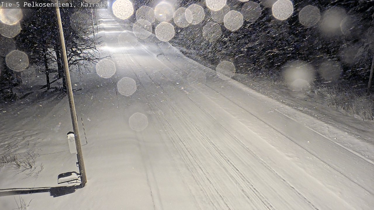 Weather Camera Image Road 5 Pelkosenniemi, Kairala, Pelkosenniemi, Lappi