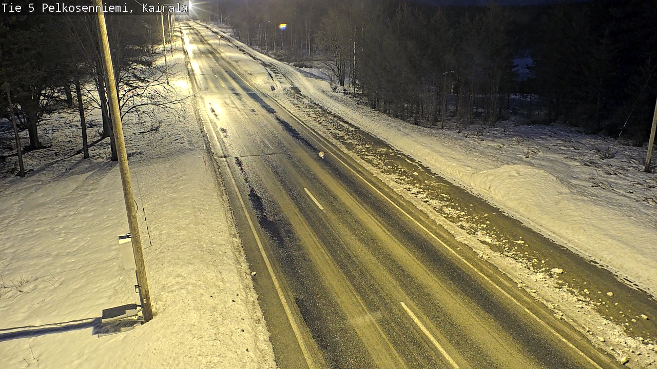 Weather Camera Image Väg 5 Pelkosenniemi, Kairala, Pelkosenniemi, Lappi
