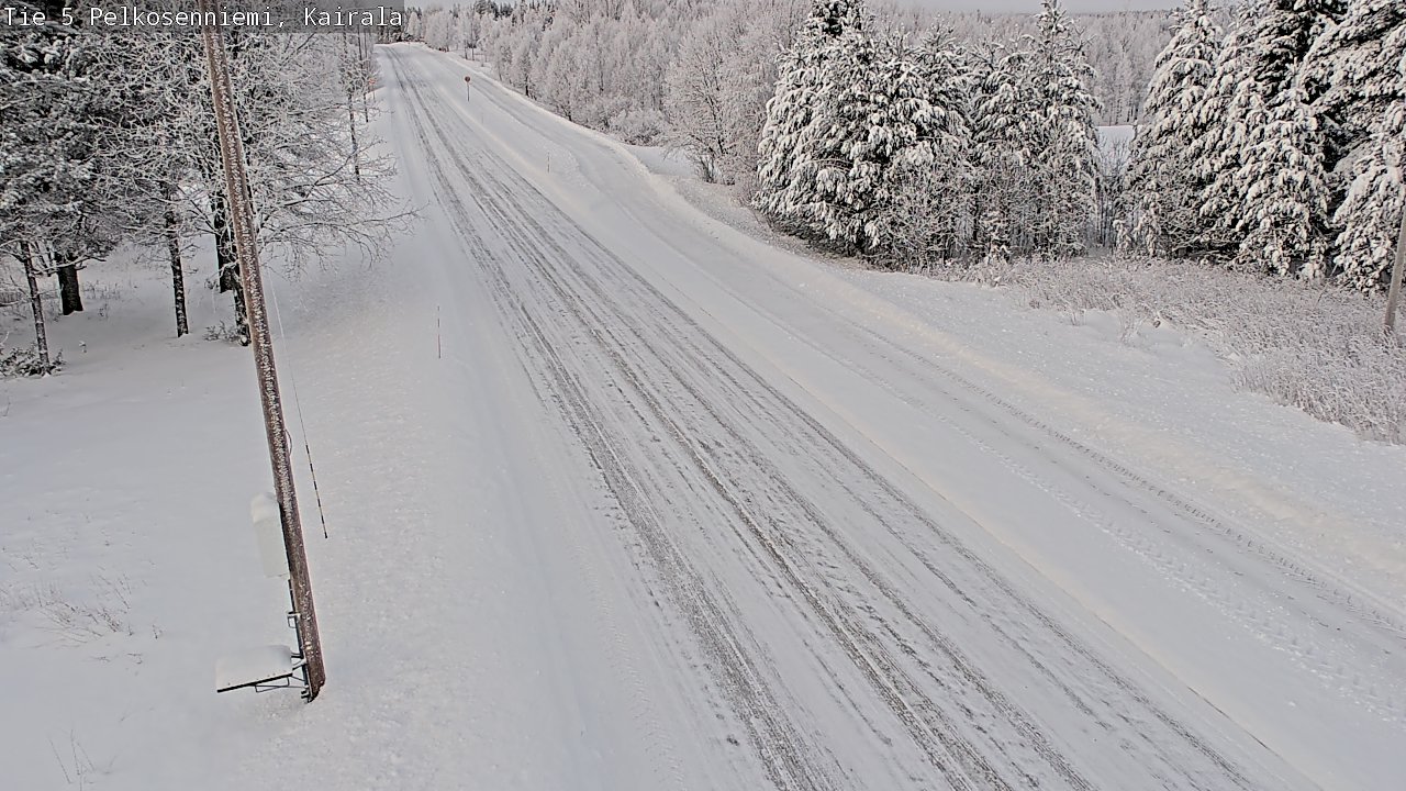 Weather Camera Image Väg 5 Pelkosenniemi, Kairala, Pelkosenniemi, Lappi