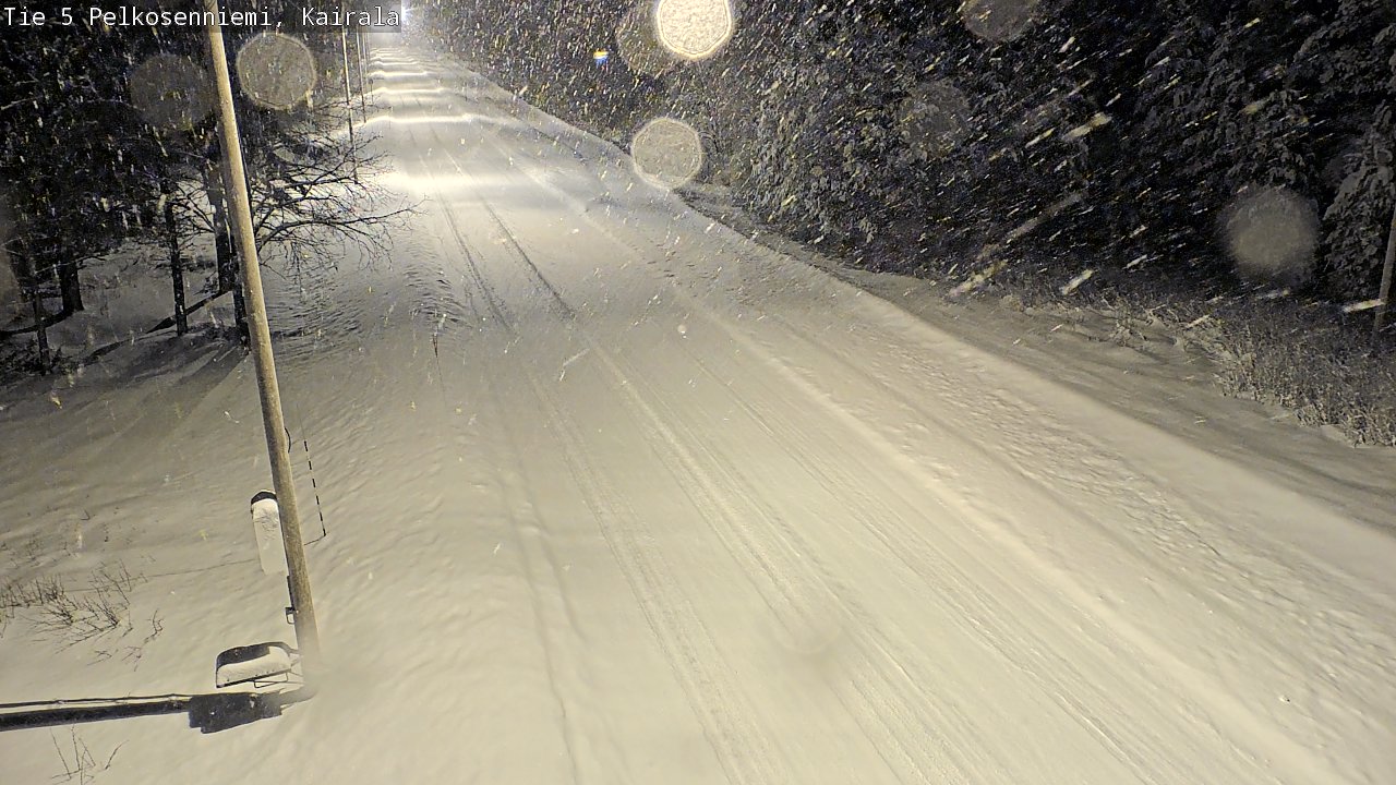 Weather Camera Image Road 5 Pelkosenniemi, Kairala, Pelkosenniemi, Lappi