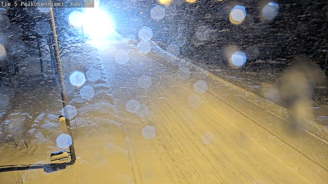 Weather Camera Image Road 5 Pelkosenniemi, Kairala, Pelkosenniemi, Lappi