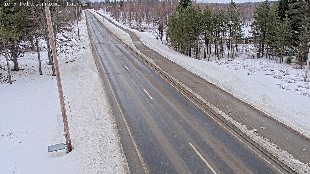 Weather Camera Image Väg 5 Pelkosenniemi, Kairala, Pelkosenniemi, Lappi