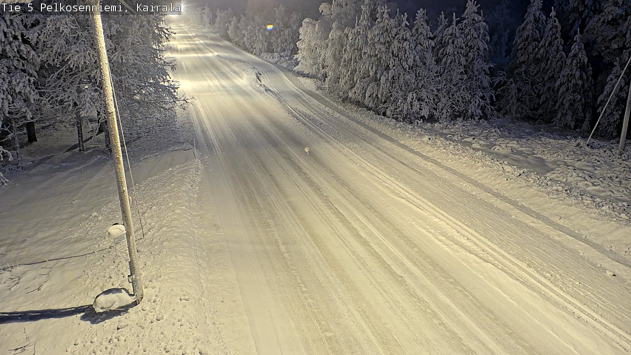 Weather Camera Image Road 5 Pelkosenniemi, Kairala, Pelkosenniemi, Lappi