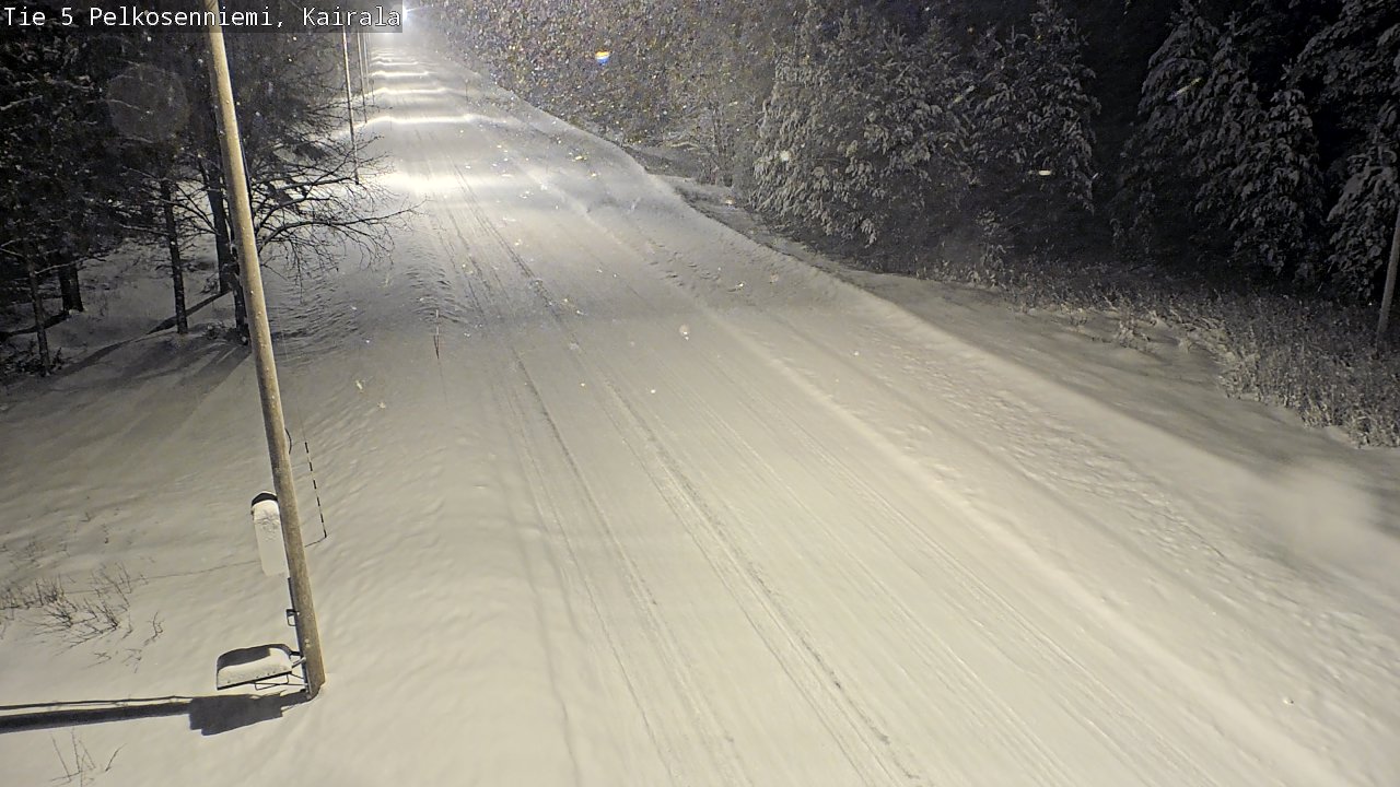 Weather Camera Image Road 5 Pelkosenniemi, Kairala, Pelkosenniemi, Lappi