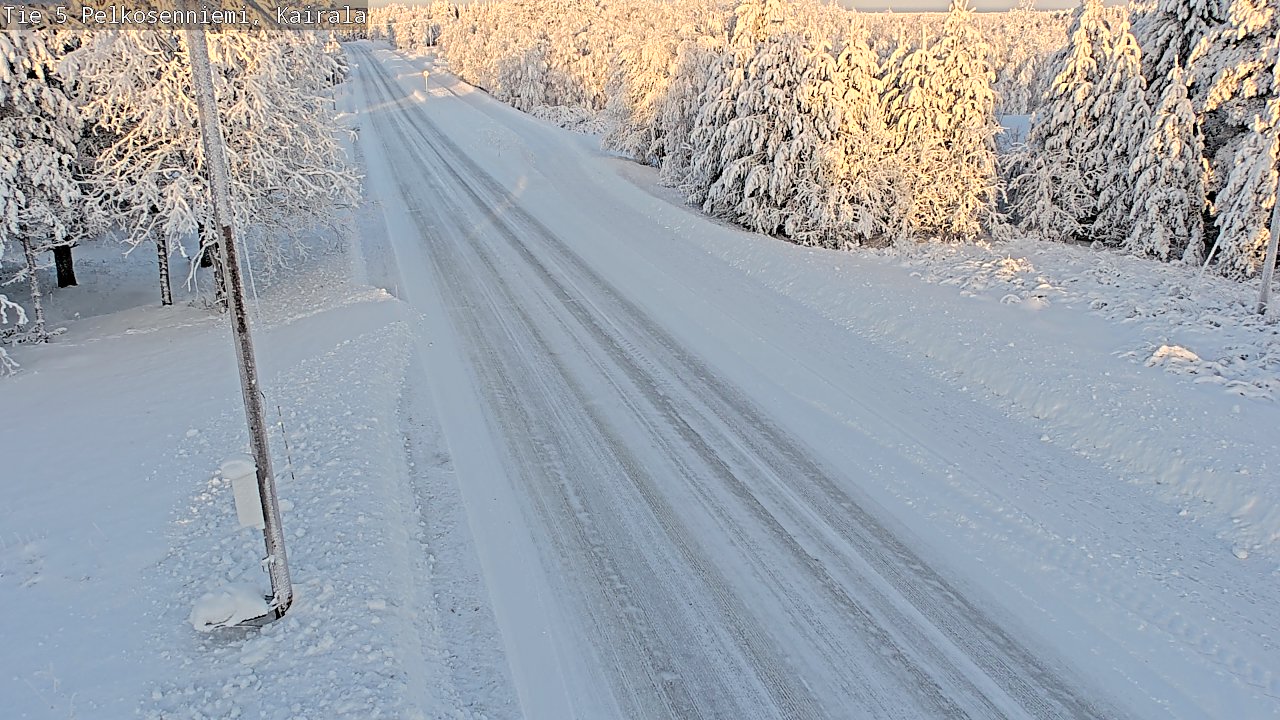 Weather Camera Image Road 5 Pelkosenniemi, Kairala, Pelkosenniemi, Lappi