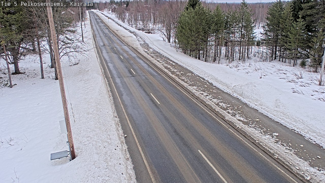 Weather Camera Image Väg 5 Pelkosenniemi, Kairala, Pelkosenniemi, Lappi