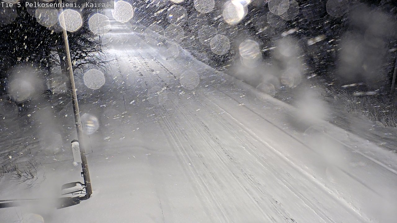 Weather Camera Image Road 5 Pelkosenniemi, Kairala, Pelkosenniemi, Lappi
