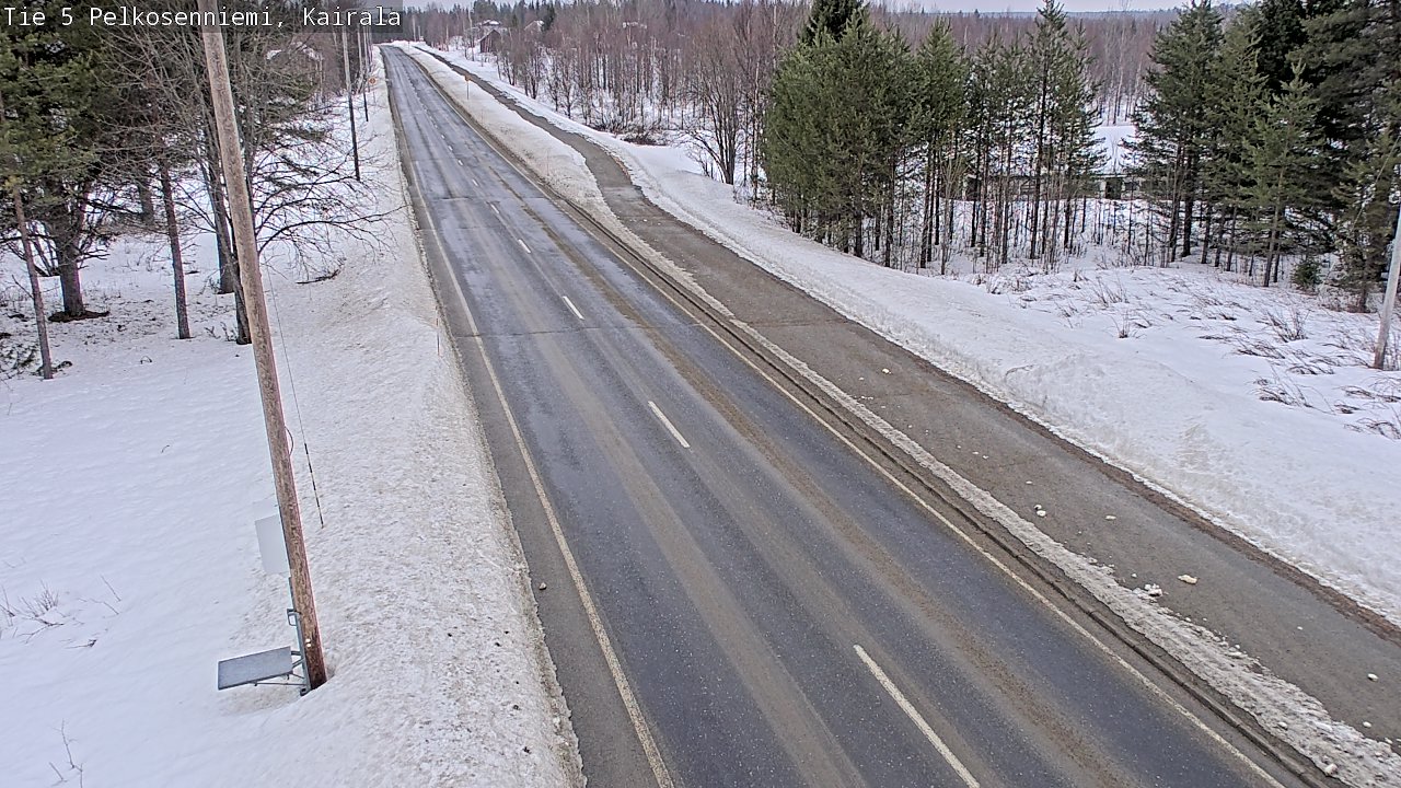 Weather Camera Image Väg 5 Pelkosenniemi, Kairala, Pelkosenniemi, Lappi