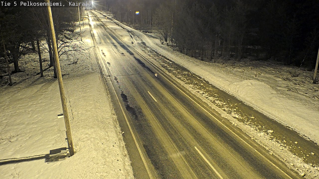 Weather Camera Image Väg 5 Pelkosenniemi, Kairala, Pelkosenniemi, Lappi