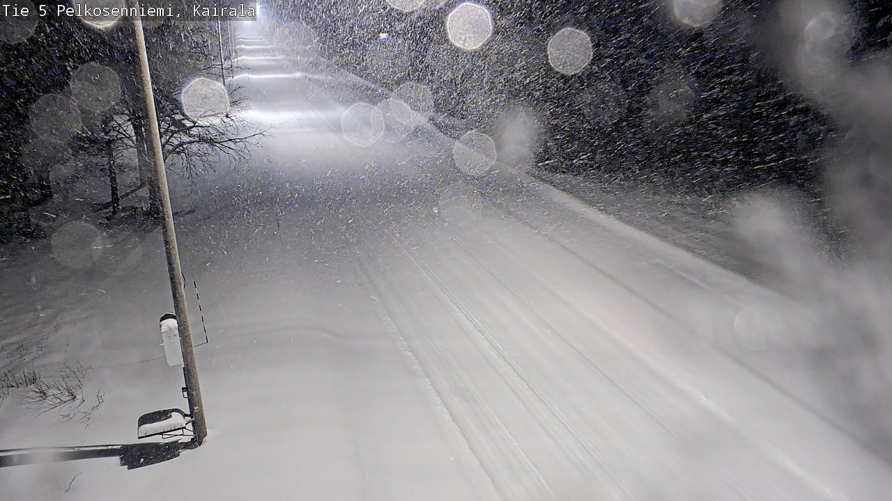 Weather Camera Image Road 5 Pelkosenniemi, Kairala, Pelkosenniemi, Lappi