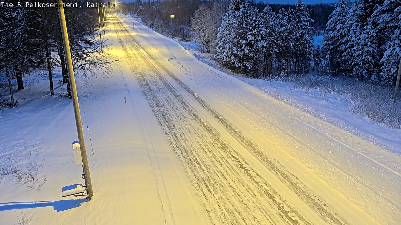 Weather Camera Image Road 5 Pelkosenniemi, Kairala, Pelkosenniemi, Lappi