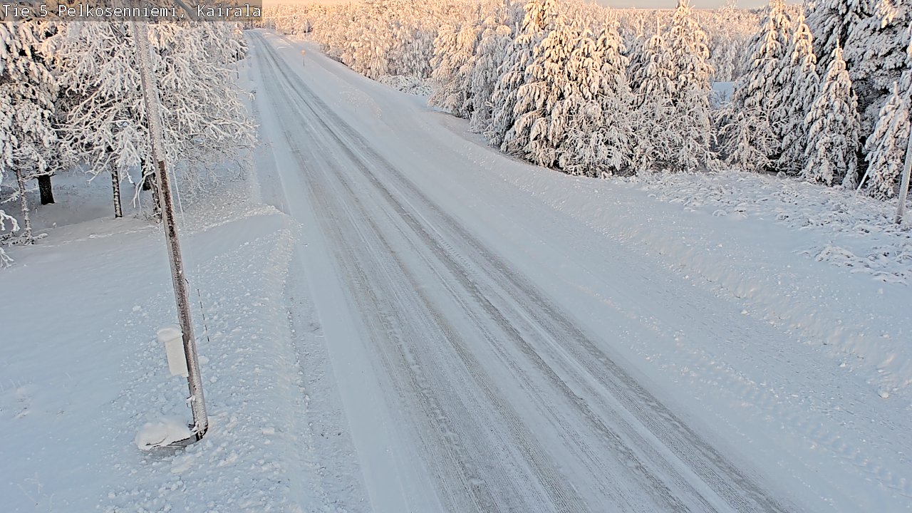 Weather Camera Image Road 5 Pelkosenniemi, Kairala, Pelkosenniemi, Lappi