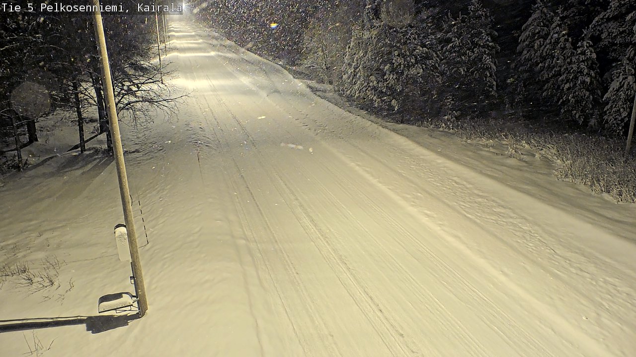 Weather Camera Image Road 5 Pelkosenniemi, Kairala, Pelkosenniemi, Lappi
