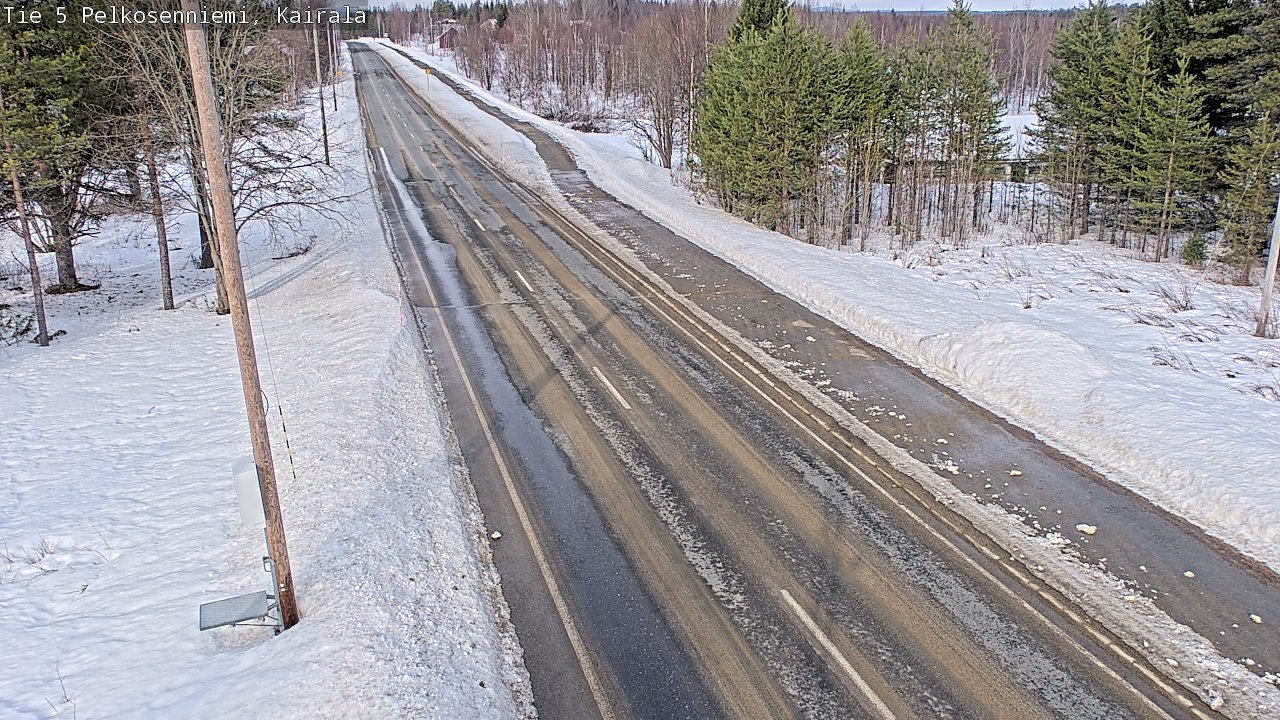 Weather Camera Image Väg 5 Pelkosenniemi, Kairala, Pelkosenniemi, Lappi