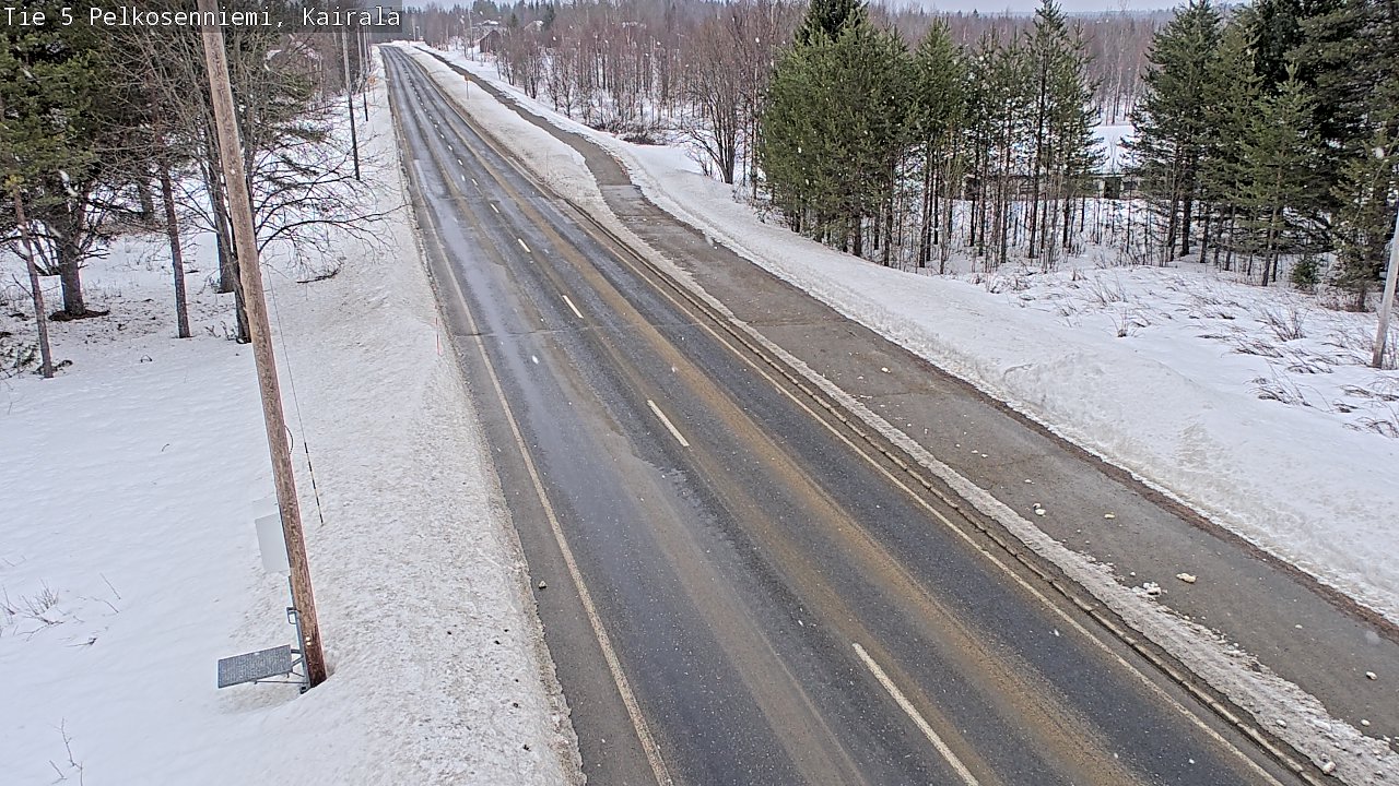 Weather Camera Image Väg 5 Pelkosenniemi, Kairala, Pelkosenniemi, Lappi