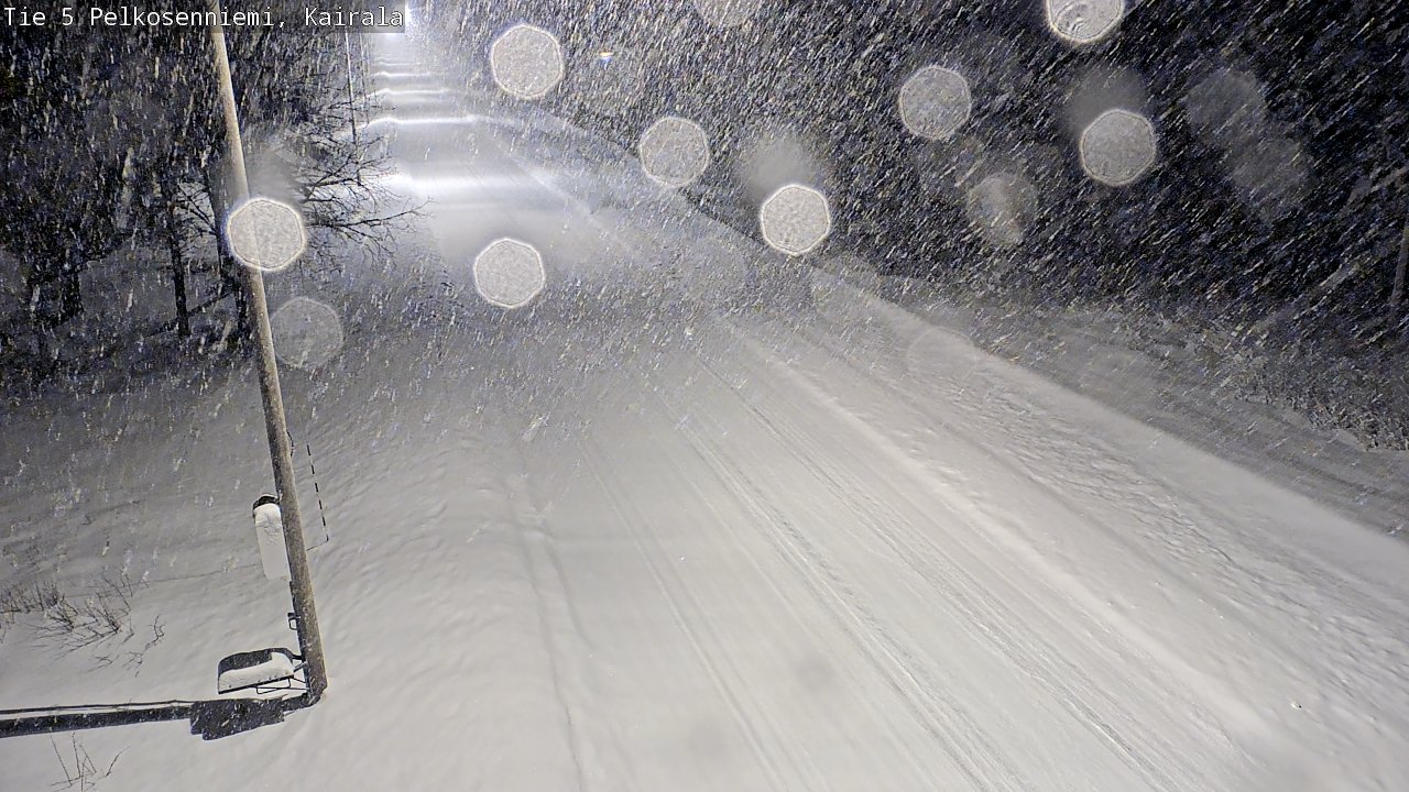 Weather Camera Image Road 5 Pelkosenniemi, Kairala, Pelkosenniemi, Lappi