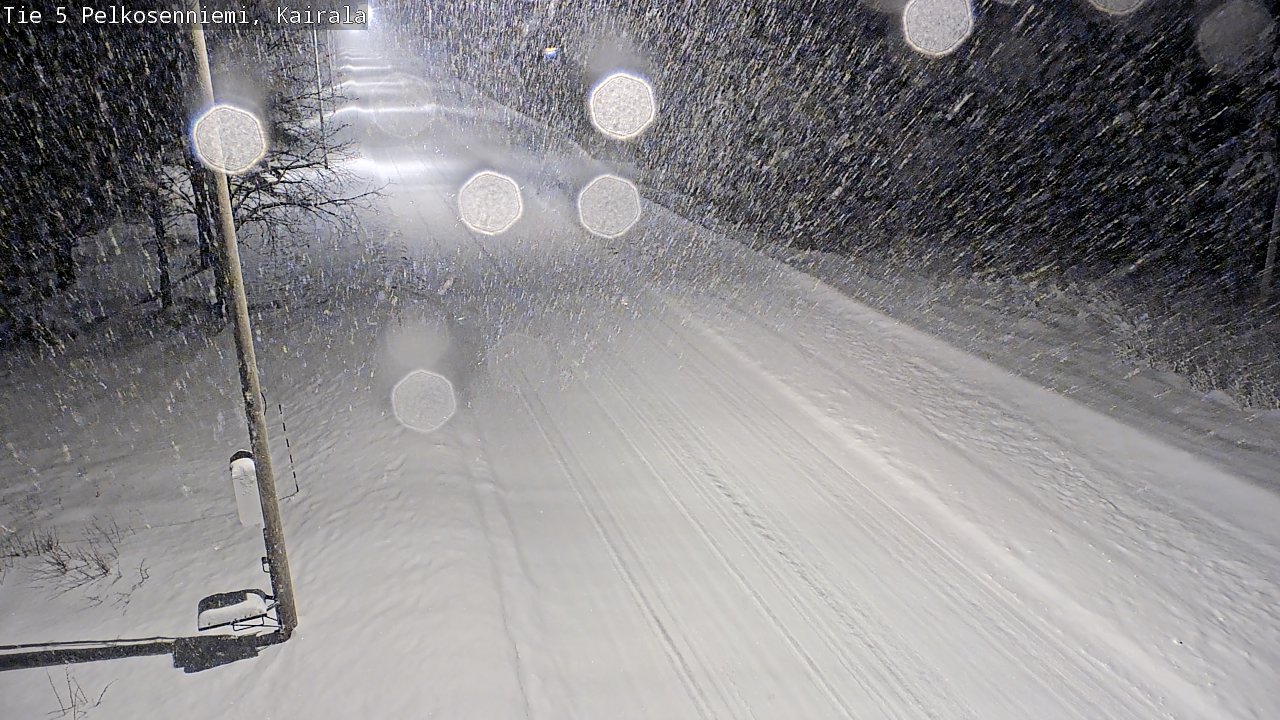 Weather Camera Image Road 5 Pelkosenniemi, Kairala, Pelkosenniemi, Lappi